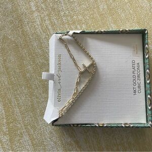 Gold-Tone cross necklace 14kt gold plated with cubic zirconia first communion